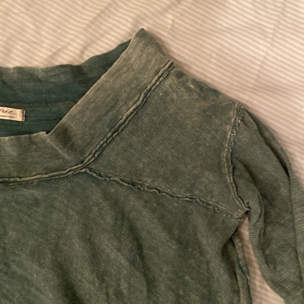 We The Free Olive Green Off-Shoulder Sweater - Picture 7 of 16